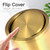 JINYCOME Brushed Gold Bathroom Trash Can with Swing Lid 8Gallon,Stainess Steel Rectangle Garbage Can Wastebaskets for Kitchen Home Office Restaurant Commercial Using (Gold 2)