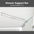 Shower Door Bar Support Rod, 27-47 Inch Adjustable Length, for 5/16"(8mm) 3/8"(10mm) Thick Frameless Glass Door, Brushed Nickel Silver Finsh with Square End, Glass to Wall Connection