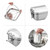 BEFOY Small 3 Pack Stainless Steel Food Storage Containers Set