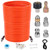 150FT Sewer Jetter Kit for Pressure Washer, 5800 PSI Water Jet Drain Cleaner Hose With Corner Rotating Button Nose Nozzle 1/4 Inch NPT, Jetting Nozzles Kit With Spanner Handle Strap