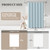 BTTN Long Linen Textured Waterproof Shower Curtain Set, 72x84, Fog Blue