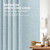 BTTN Long Linen Textured Waterproof Shower Curtain Set, 72x84, Fog Blue