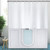 YISURE Short Shower Curtain 48 inch, White Fabric for Walkin or Step in Tub