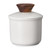 DOWAN French Butter Crock for Countertop, Ceramic Butter Dish with Waterline, Porcelain Butter Container for Spreadable Soft Butter, French Butter Dish with Lid, Grey