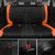 CAR PASS Leather Seat Covers, Breathable Universal Car Seat Cover Full Set for Cute Women Girly,5mm Composite Sponge Inside,Airbag Compatible Fits Most Auto,SUVs,Trucks,Vans(Full Set,Black&Orange)