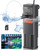 Pawfly Internal Aquarium Filter, Submersible Power Filter with 55 GPH Water Pump for 3 to 10 Gallon Fish Tanks Filtration Circulation and Oxygenation