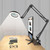 NOEVSBIG Magnifying Glass Desk Lamp with 3-Section Swing Arm and Big Clamp, Magnifying Glass with Light and Stand, 10X Wide Desk Magnifier Light for Reading/Office/Crafting/Close Work