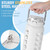 MUKOKO 64oz Glass Water Bottle with Straw and Lid, White