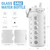 MUKOKO 64oz Glass Water Bottle with Straw and Lid, White
