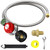 5FT 0-30 PSI Adjustable High Pressure Propane Regulator with Gauge 0~60PSI Gas Flow Indicator Stainless Propane QCC1 Hose with 3/8 Flare x 1/8 MNPT Fits for LP Gas Cooker, Burner, Turkey Fryer, Smoker
