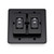 Leisure LED Modern Double SPST On-Off Switch with Bezel, 12-Volt, for RV, Trailer, Camper, with Label Sticker (Black)
