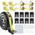 Allucky 1500LBS Wheel Chock Tie Down Kit for Trailer & Pickup Trucks - ATV, RZR, Lawn Mower, UTV Tie Down Straps -Heavy Duty Trailer Tire Straps System(4-Wheel Set)