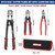 RIZOM 3-Piece Bolt Cutter Pliers Set, 14" Heavy Duty Bolt Cutter, 8" Mini Bolt Cutter, 8" Wire Cable Cutter with Carrying Bag, Cr-V Blade for Cutting Locks, Steel Wire, Barbed Wire, Chains