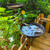 Deck Bird Bath and Feeder, Detachable Metal Bird Baths for Deck Railing, Antique Decorative Bird Bath Bowl with Adjustable Heavy Duty Clamp for Outdoor Balcony Patio Porch Garden Rail Mount