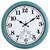 16 Inch Large Outdoor Clock, Retro Waterproof Indoor/Outdoor Clock Non-Ticking Clock with Thermometer, Battery Operated Wall Clock for Patio, Garden, Pool - Green