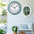 16 Inch Large Outdoor Clock, Retro Waterproof Indoor/Outdoor Clock Non-Ticking Clock with Thermometer, Battery Operated Wall Clock for Patio, Garden, Pool - Green