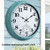 16 Inch Large Outdoor Clock, Retro Waterproof Indoor/Outdoor Clock Non-Ticking Clock with Thermometer, Battery Operated Wall Clock for Patio, Garden, Pool - Green