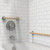 AquaChase Natural Bamboo Grab Bar for Bathroom & Toilet, ADA Compliant Balance Assist Handrail for Handicap and Seniors, 12in Brushed Nickel