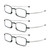 3 Pack Folding Reading Glasses with Keychain Compact Bags Women Men Blue Light Blocking Spring Hinge Portable Pocket Readers,Black 0.0