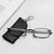 3 Pack Folding Reading Glasses with Keychain Compact Bags Women Men Blue Light Blocking Spring Hinge Portable Pocket Readers,Black 0.0