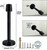 Door Stopper, 6 Inch(150mm) Long Door Stop, Black Doorstops for Bottom of Door Wall Mount Baseboard Baby Proof Doors Holders Protector with Rubber Bumper Tips, Stainless Steel（4 Pack