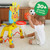Move2Play, Giraffe Basketball Hoop & Soccer Goal Activity Center | 30+ Sounds & Songs + 5 Lights | 1 2 3 Year Old Birthday Gift for Boys and Girls | Toy for Baby & Toddlers (Yellow)