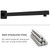 Voolan 20" Square Shower Arm with Flange and Teflon Tape, Extension Shower Head Arm for Bathroom Fixed Shower Head, Solid Stainless Steel, Wall Mounted (Matte Black)