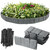Landscape Edging 30pcs, 4IN Tall Plastic Garden Edging Borders Kits (Total 24FT), Garden Mini Fences with 30pcs Stakes, Stone-Like Textured Small Garden Fence for Flowerbeds, Yard, Pathway, Greystone