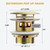 BOTEMY Solid Brass Pop-Up Drain for Freestanding Tubs, Tool-Free Installation Bathtub Drain Stopper with Brushed Gold Finish, Universal Fit 1.8" Hole Size, Leak-Proof Heavy Duty Design ​(Brushed Gold)