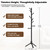 Arborus Wooden Coat Rack Freestanding, Adjustable Height Solid Wood Clothes Stand with 8 Ball-End Hooks, Stable Tripod Base, 5.7FT Floor Coat Tree for Entryway Bedroom Office, Black