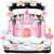 Halloween Trunk or Treat Car Decorations Kits Princess Party Decoration Supplies for Girls Pink Castle Backdrop Halloween Princess Trunk or Treat Decoration for SUV Garage Door Birthday Party Decor
