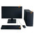 MyBolin 3-Piece Computer Dust Cover Set - Waterproof & Dustproof with Elastic Fabric, Pure Black Minimalist Design, Includes mainframe Case, Keyboard & 19-27 Inch Monitor Covers , Universal Fit