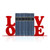 Love Decor Metal Bookends - Novelty & Cute Bookends for Shelves, Unique and Decorative Book Ends (Red)