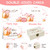 50Pcs Baby Shower Advice & Wishes Cards, Pumpkin Pink Bow Cards with Box