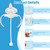 Straw Cup Conversion Kit Compatible with Dr. Brown's Wide-Neck Baby Bottles,Toddler Transition Kit with Soft Straw Nipple,Bottle Handles,Storage Bottle Caps (Model 1)