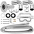 Honoson 25mm x 300cm Diesel Parking Heater Exhaust Pipe and Silencer Stainless Steel, 24mm Straight Thru Hull Exhaust Skin 25mm Elbow Connector Hose Clamps Kit Tube Pipe Socket Hardware for Car