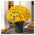 Large Artificial Outdoor Sunset Mums Flowers UV Weather Resistant Funsdecor Realistic Fake Flower Plants Faux Fall Silk Mums Look Real Outside Yard Decor Fall Florals Porch Decorations (5, Yellow)