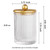 Komashr 3 Pack Glass Qtip Holder Dispenser Set with Matte Gold Metal Lid