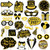 2027 Happy New Years Photo Booth Props, Black Gold New Years Eve Photo Props for 2027 New Year Eve Party Favor Supplies Decorations (24Pcs)