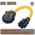Nema 14-30P to 6-15R/6-20R Adapter Cord 30Amp Dryer Plug Male to Four-in-One T-Blade Female Adapter,14-30P 30 Amps 4-pin 250V to 20/15 Amps 250V 6-20R/6-15R Adapter Power Cord for EV STW 10 AWG