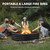 60 Inch Outdoor Fire Pit Ring, Wood Burning Large Metal Fireplace, Black