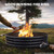 60 Inch Outdoor Fire Pit Ring, Wood Burning Large Metal Fireplace, Black