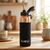 "Pure Copper Water Bottle for Drinking Water – 100% Hammered Tumbler with Flip-To Color: Black"