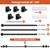 Curtain Rod No Drilling for Renter,66 to 120 Inch No Drill Adjustable,Black