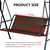 Outdoor Patio Swing Seat Covers - 3 Seater, 600D Oxford Waterproof Fabric, Porch Swing Chair Cushion Covers (Coffee, 58.3x19.5x19.5inches)