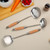 FJNATINH Wok Utensils - Wok Spatula Metal Set, 4-Pieces 14-15 Inch Extra Long, Wok Tools Professional Set, Wooden Handle Skimmer, Soup Ladle, Slotted Turner