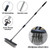 Heavy Duty Wire Push Broom Brush, 15.7" Stainless Steel Bristle Deck Brush with Long Handle for Removing Weeds, Outdoor Broom for Rough Surface Dirt