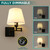 Bedside Wall Mount Light, Swing Arm Wall Lamp Plug-in Wall Sconce Black