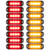 Partsam 16Pcs 3.4 inch Aluminum Housing Red/Amber LED Clearance Side Marker Lights, Surface Mount Marker Lights of Trailer Pickup Truck Tractor RV Motorcycle Golf Cart,IP67 Waterproof(8Red +8Amber)