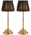 KDG Gold Cordless LED Table Lamps Set of 2, Black Fabric Shade Desk Lamps